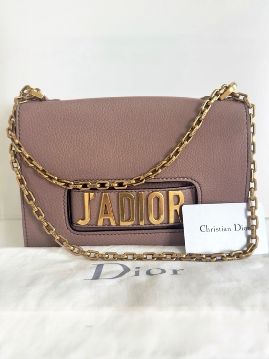 Dior Handbags - CHRISTIAN DIOR J'Adior Logo Flap Leather Chain Shoulder Bag Cluch Rose Poudre